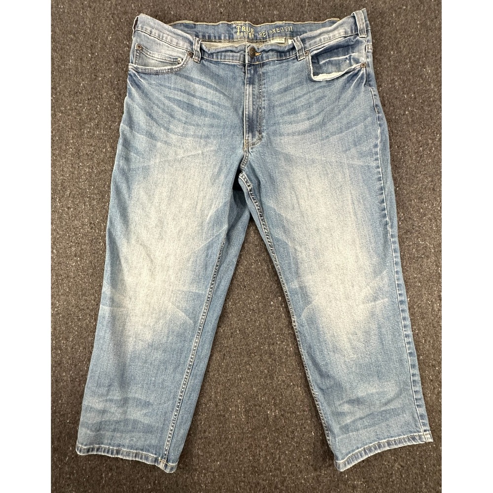 True Nation Relaxed Fit Jeans Mens 44x28 Blue Denim Casual Big and Tall 44W 28L